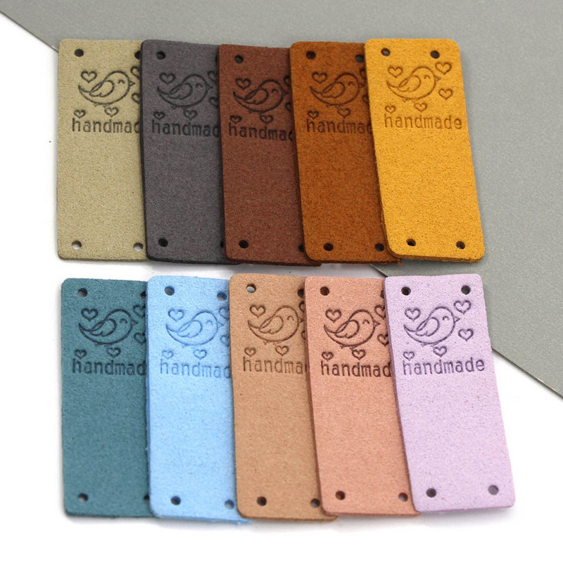 20kom Ručno izrađene etikete Slatka ptica Ručno izrađene oznake za odjeću Kožne etikete za ručni rad Oznaka za šivanje DIY šešir Dodaci za odjeću