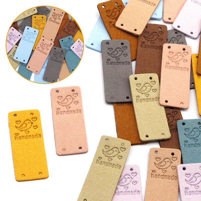 20kom Ručno izrađene etikete Slatka ptica Ručno izrađene oznake za odjeću Kožne etikete za ručni rad Oznaka za šivanje DIY šešir Dodaci za odjeću