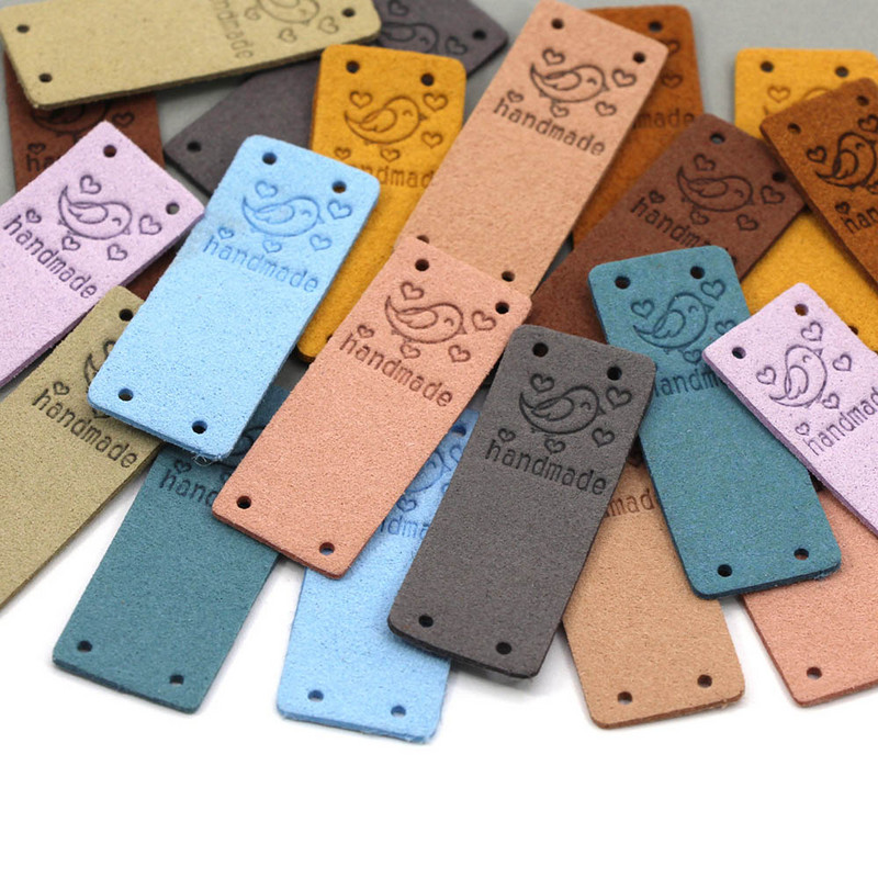 20kom Ručno izrađene etikete Slatka ptica Ručno izrađene oznake za odjeću Kožne etikete za ručni rad Oznaka za šivanje DIY šešir Dodaci za odjeću