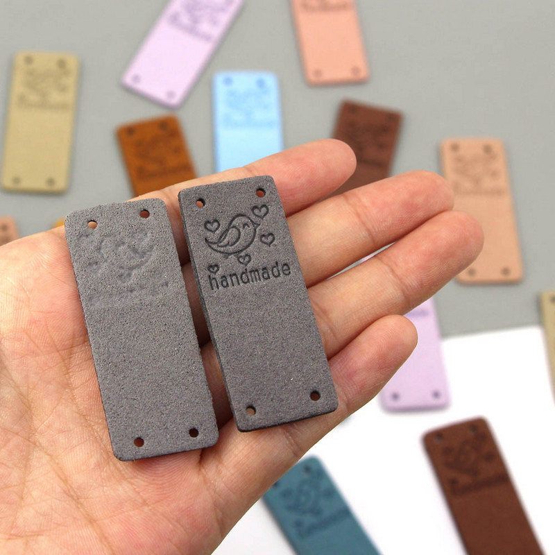 20kom Ručno izrađene etikete Slatka ptica Ručno izrađene oznake za odjeću Kožne etikete za ručni rad Oznaka za šivanje DIY šešir Dodaci za odjeću