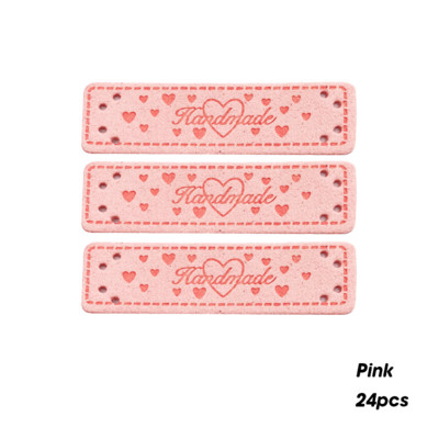 4 opțiuni realizate manual cu dragoste Etichete din piele maro pentru cadou de familie Logo inimă Etichetă de cusut din piele lucrată manual pentru etichetă de îmbrăcăminte