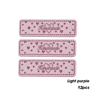 4 opțiuni realizate manual cu dragoste Etichete din piele maro pentru cadou de familie Logo inimă Etichetă de cusut din piele lucrată manual pentru etichetă de îmbrăcăminte