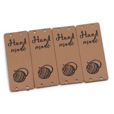 20 buc. Etichete din piele PU Fabricate cu dragoste Etichete lucrate manual pentru haine Cusut manual tricotat Etichete cadou/decorare punga 5x2CM