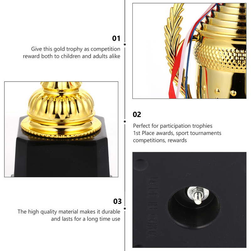 Plastikiniai trofėjai sporto žaislai Auksinės futbolo taurės trofėjai prizo laimėtojo skatinamieji apdovanojimai Vaikų klasės apdovanojimai