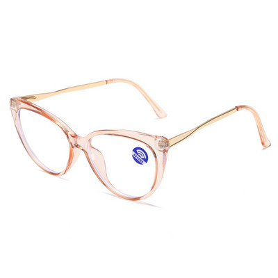 Macskaszem Olvasószemüveg Női TR90 Anti Kék Fény 0 Lapos Szemüveg Retro Szemüvegkeret Lányok Szemüvegek Átlátszó Gafas