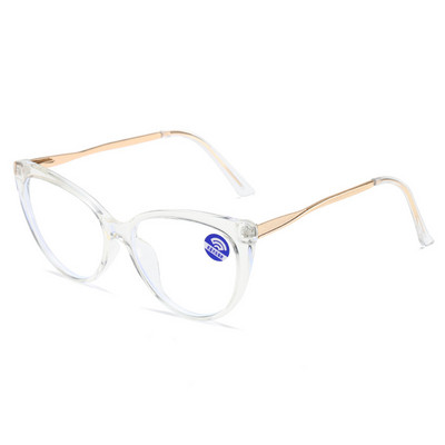 Macskaszem Olvasószemüveg Női TR90 Anti Kék Fény 0 Lapos Szemüveg Retro Szemüvegkeret Lányok Szemüvegek Átlátszó Gafas