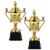 2 vnt. Vaikų konkurso trofėjaus apdovanojimo trofėjai Medalinis žaislas Mažas plastikinis auksinis apdovanojimas Tėvų ir vaikų biuras