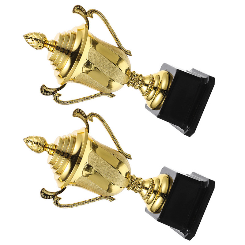 2 vnt. Vaikų konkurso trofėjaus apdovanojimo trofėjai Medalinis žaislas Mažas plastikinis auksinis apdovanojimas Tėvų ir vaikų biuras