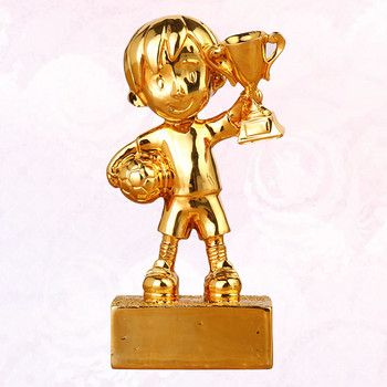 Βραβείο Small Soccer Τρόπαιο επιμετάλλωσης ρητίνης Έπαθλα Διακόσμηση Βραβεία ποδοσφαίρου Τρόπαιο με βάση (Χρυσή)