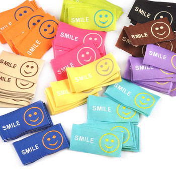 50 бр./лот нови 10 цвята бродерия усмивка етикети за дрехи за ръчно изработени шевни аксесоари етикети за плетене Направи си сам консумативи за облекло c3525