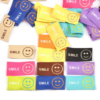 50 бр./лот нови 10 цвята бродерия усмивка етикети за дрехи за ръчно изработени шевни аксесоари етикети за плетене Направи си сам консумативи за облекло c3525