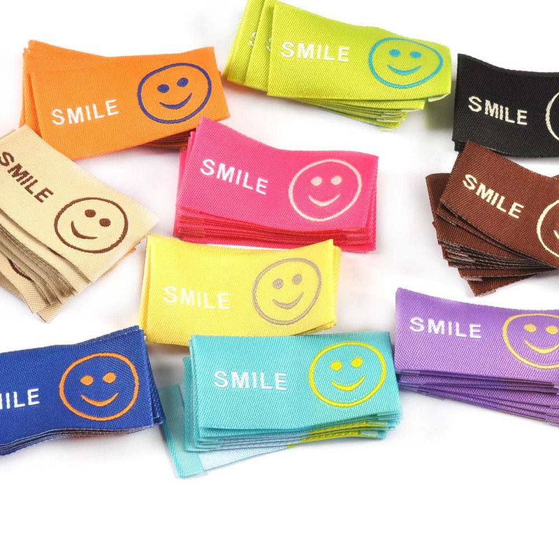 50Pcs/Lot New 10Colors Vez Osmijeh Etikete za odjeću za ručno izrađene dodatke za šivanje Oznake za pletenje DIY pribor za odjeću c3525