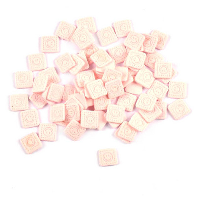 50 vnt. Mini kvadratinės šypsenos reljefinės etiketės siuvimo reikmenims „pasidaryk pats“ drabužių reikmenys, plaunami priežiūros drabužių krepšiai, kepurės Žymės c3529