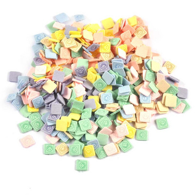 50 vnt. Mini kvadratinės šypsenos reljefinės etiketės siuvimo reikmenims „pasidaryk pats“ drabužių reikmenys, plaunami priežiūros drabužių krepšiai, kepurės Žymės c3529