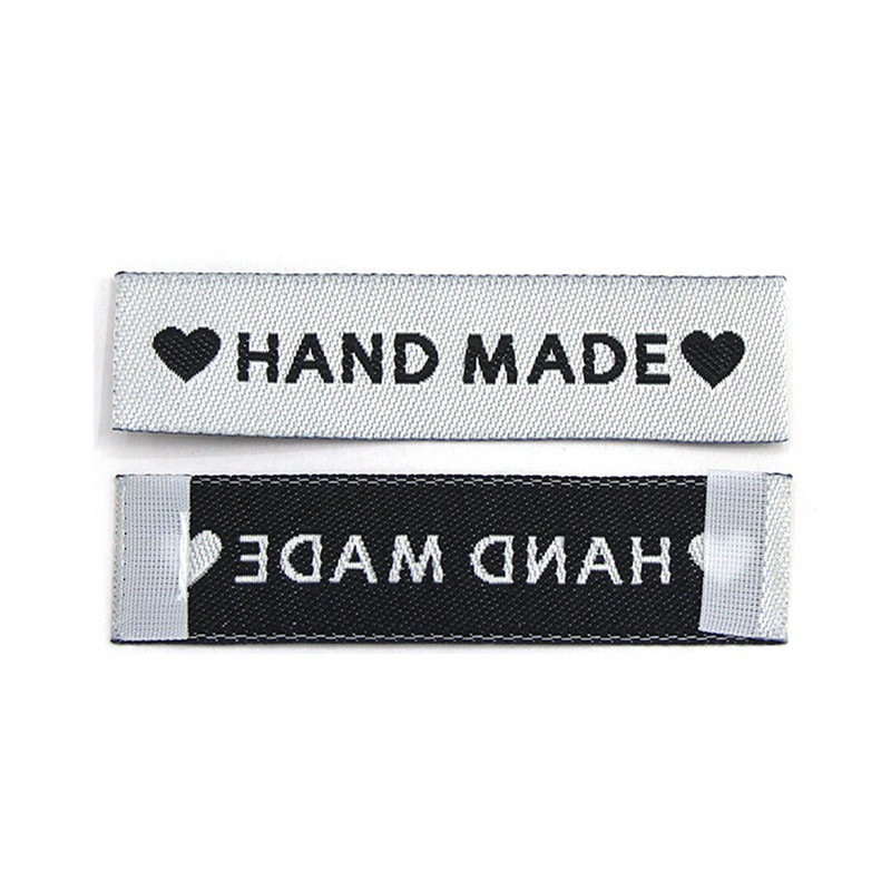 50 buc. Etichete realizate manual Etichete pentru etichete pentru îmbrăcăminte Etichetă cu inimă realizată manual Etichetă pentru cusut DIY pălărie/Accesorii pentru îmbrăcăminte cadou 60x15MM