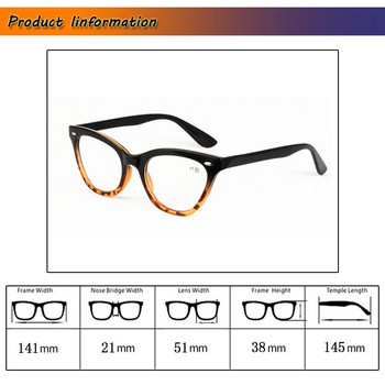 Очила за четене Leopard Cat Eye за жени Очила Дамски очила за четене с пресбиопия лупа за зрение +1,5 2,0 2,5 3,5 L2