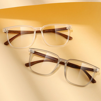 Дървени шарки Ретро очила против синя светлина за мъже Optical TR90 Мъжки квадратни рамки за очила Дамски прозрачни лещи Подаръчни рамки F75233