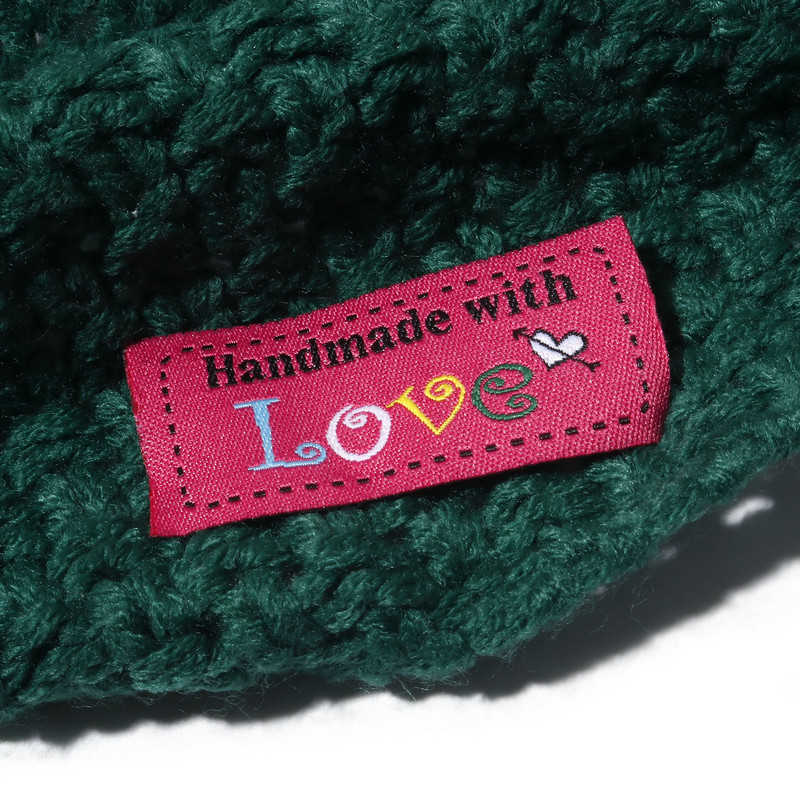 50 tk polüestersildi silt rõivaste rõivaste jaoks ristkülikukujuline südamemuster "Käsitsi valmistatud armastusega" Õmblemine rõivasilt 5 cm x 2,4 cm