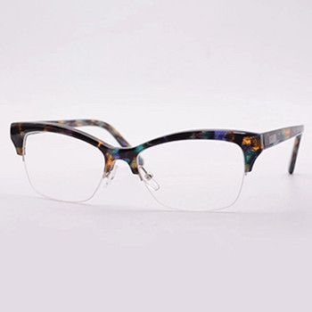 Котешко око синя защита Дамска рамка за очила 2021 нова модна ацетатна рамка очила за четене диоптрични очила
