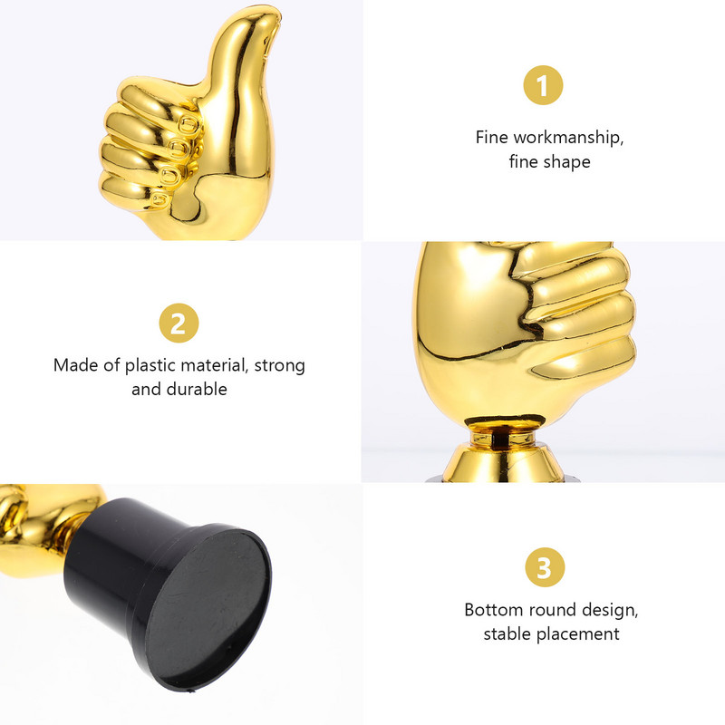 4 vnt. vaikams nuostabus trofėjų dekoro skatinimo apdovanojimai nykščio modelio grobio konkursas