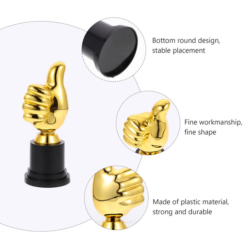 4 vnt. vaikams nuostabus trofėjų dekoro skatinimo apdovanojimai nykščio modelio grobio konkursas