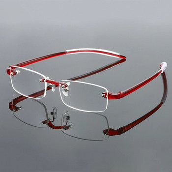 May Flower Мъже Жени Очила за четене без рамки Бизнес очила без рамки с прозрачни лещи Пресбиопия Ултралеки очила +1,0 +3,0