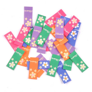 50 τμχ Πολύχρωμες υφασμάτινες ετικέτες κεντήματος λουλουδιών για παιδιά Πλεκτό καπέλο Αξεσουάρ ραπτικής Τσάντα ρούχων Ετικέτες DIY Crafts Supplies