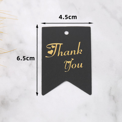 50db köszönőcímke Fekete fehér papír kártyacímkék karácsonyi esküvői dekorációhoz üzleti cukorka süti csomagolás ajándék kézműves
