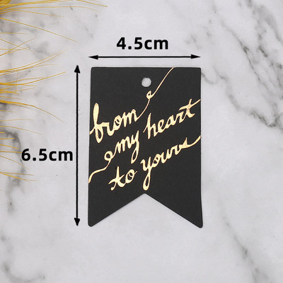 50db köszönőcímke Fekete fehér papír kártyacímkék karácsonyi esküvői dekorációhoz üzleti cukorka süti csomagolás ajándék kézműves