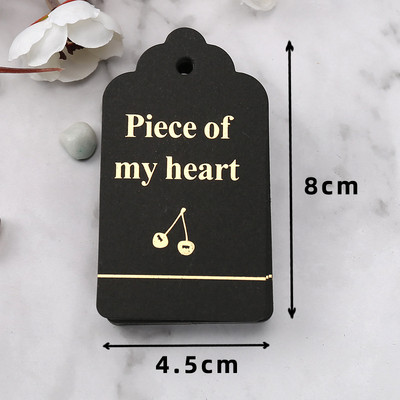 50db köszönőcímke Fekete fehér papír kártyacímkék karácsonyi esküvői dekorációhoz üzleti cukorka süti csomagolás ajándék kézműves