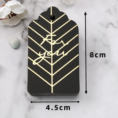 50db köszönőcímke Fekete fehér papír kártyacímkék karácsonyi esküvői dekorációhoz üzleti cukorka süti csomagolás ajándék kézműves