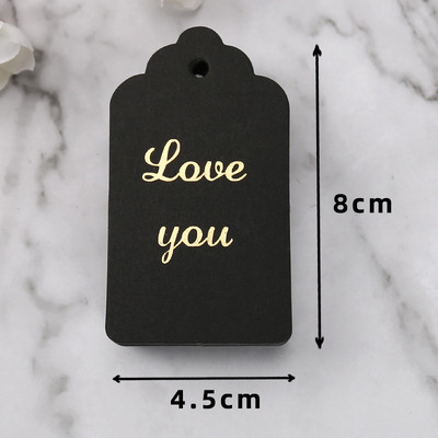 50db köszönőcímke Fekete fehér papír kártyacímkék karácsonyi esküvői dekorációhoz üzleti cukorka süti csomagolás ajándék kézműves