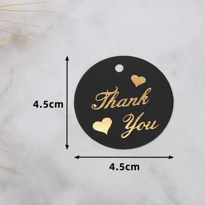 50db köszönőcímke Fekete fehér papír kártyacímkék karácsonyi esküvői dekorációhoz üzleti cukorka süti csomagolás ajándék kézműves