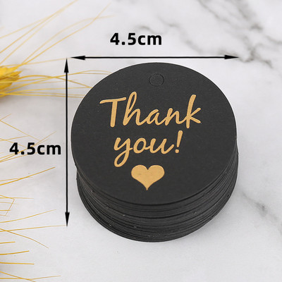 50db köszönőcímke Fekete fehér papír kártyacímkék karácsonyi esküvői dekorációhoz üzleti cukorka süti csomagolás ajándék kézműves