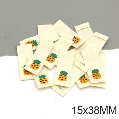 50 tk Puuviljakangast Sildid Käsitsi valmistatud puuvillast Käsitsi valmistatud silt lastele Beež kudumissilt Õmblemine Käsitöö Rõivaste tarvikud