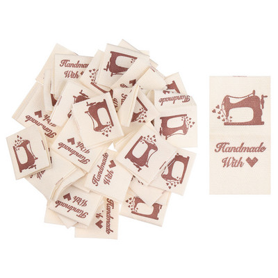 50 tk Käsitsi valmistatud armastuse riidest rõivasildid südamekujulised rõivasildid koomiksimustriga lambakäärid, meisterdage õmblustarvikud