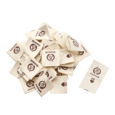 50 tk Käsitsi valmistatud armastuse riidest rõivasildid südamekujulised rõivasildid koomiksimustriga lambakäärid, meisterdage õmblustarvikud