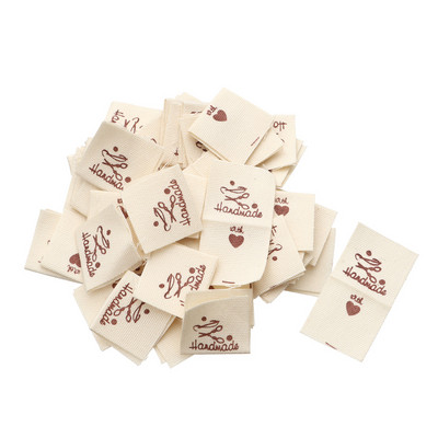 50 tk Käsitsi valmistatud armastuse riidest rõivasildid südamekujulised rõivasildid koomiksimustriga lambakäärid, meisterdage õmblustarvikud