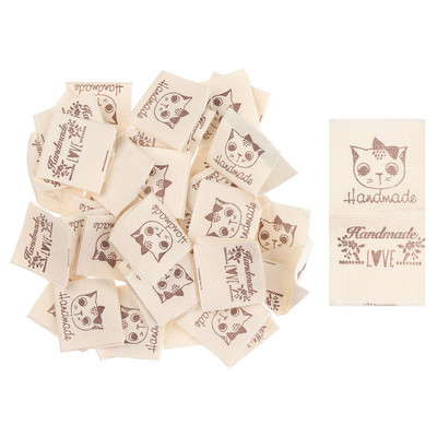 50 tk Käsitsi valmistatud armastuse riidest rõivasildid südamekujulised rõivasildid koomiksimustriga lambakäärid, meisterdage õmblustarvikud