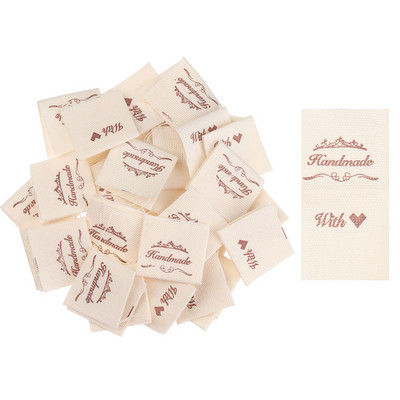 50 tk Käsitsi valmistatud armastuse riidest rõivasildid südamekujulised rõivasildid koomiksimustriga lambakäärid, meisterdage õmblustarvikud