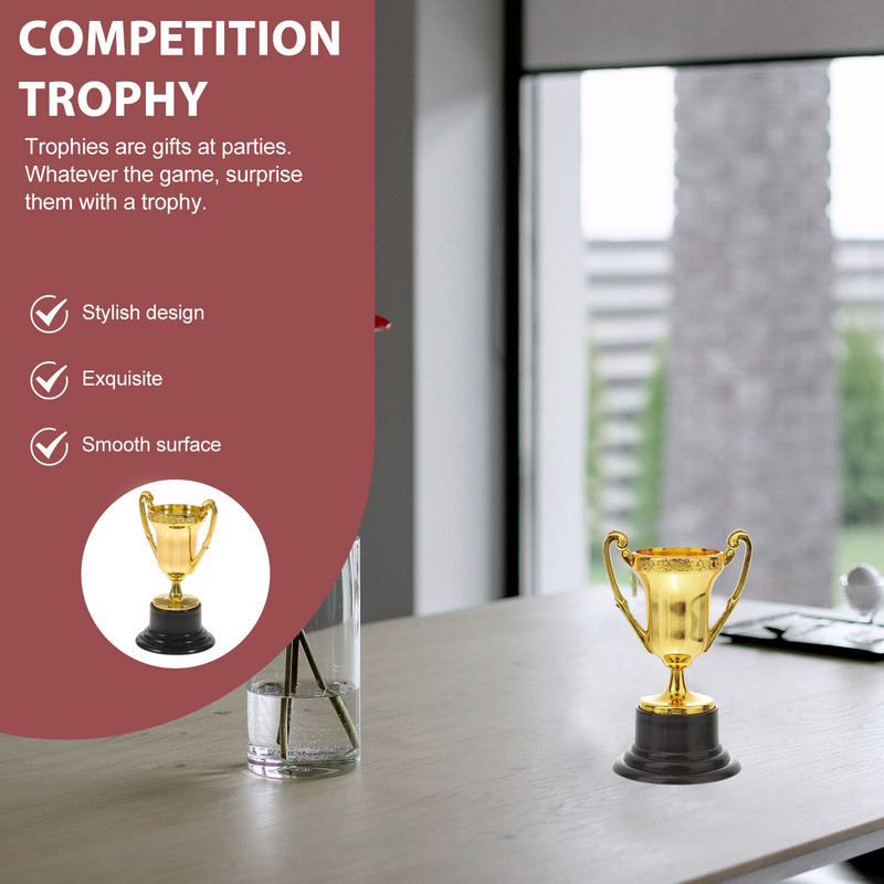 10 vnt kūrybinių apdovanojimų trofėjai Mini plastikiniai auksiniai puodeliai Trofėjai vakarėliams ankstyvojo mokymosi žaislai Prizai Vaikų apdovanojimo dovana