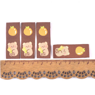 50 vnt. rudos serijos animacinių filmukų etiketės, skirtos siuvimui, priedai Vaikiški drabužiai „pasidaryk pats“ amatai, rankų darbo drabužiai, reikmenys Mielos etiketės c3577