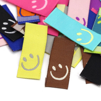 50τμχ Smile Χειροποίητες Ετικέτες Ετικέτες για ρούχα Χειροποίητες Ετικέτες Ετικέτες για Παιδικά Καπέλα Παλτό DIY Carfts Αξεσουάρ ραπτικής 15*39mm