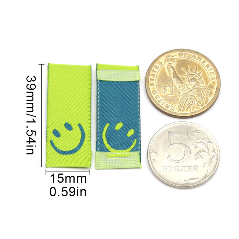 50vnt Šypsenos rankų darbo Etiketės Drabužių etiketės Rankų darbo etiketės Žymės vaikams Kepurės Paltas „Pasidaryk pats“ siuvimo reikmenys 15*39MM