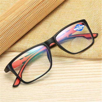 Мъже Жени Спортни очила за четене Анти-синя светлина Очила за четене Черни червени TR90 рамка Пресбиопия Очила Очила +100 до +400