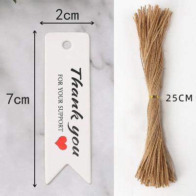 100 vnt. rankų darbo su meile kraftpopieriaus etiketės Drabužių batų krepšiai pakabinami padėkos atvirukai Produkto kainų etiketės iš vienos pusės spausdintos