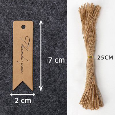 100 vnt. rankų darbo su meile kraftpopieriaus etiketės Drabužių batų krepšiai pakabinami padėkos atvirukai Produkto kainų etiketės iš vienos pusės spausdintos