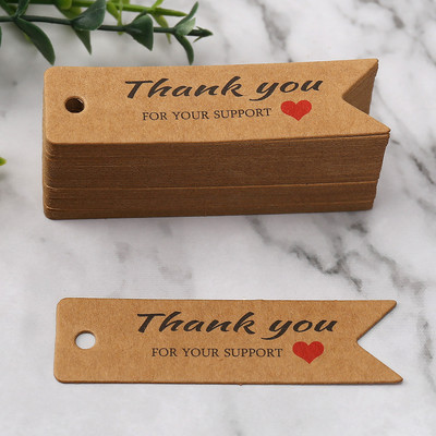 100 vnt. rankų darbo su meile kraftpopieriaus etiketės Drabužių batų krepšiai pakabinami padėkos atvirukai Produkto kainų etiketės iš vienos pusės spausdintos