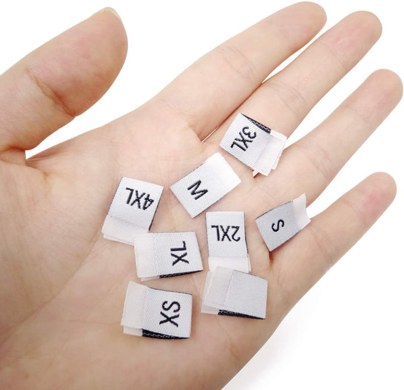 100PCS Etiketa veličine za odrasle Tkane zanatske vrpce Oznaka Šivanje odjeće Šivanje odjeće Materijal tkanine za odjeću Vez
