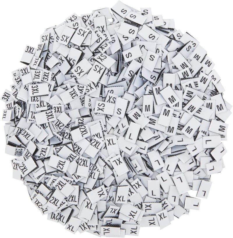 100PCS Etiketa veličine za odrasle Tkane zanatske vrpce Oznaka Šivanje odjeće Šivanje odjeće Materijal tkanine za odjeću Vez